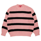 Supreme Loose Gauge Stripe Small Box Sweater Pink – hlavní pohled | Purekickz