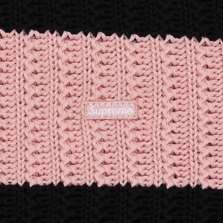 Supreme Loose Gauge Stripe Small Box Sweater Pink – detail | Purekickz