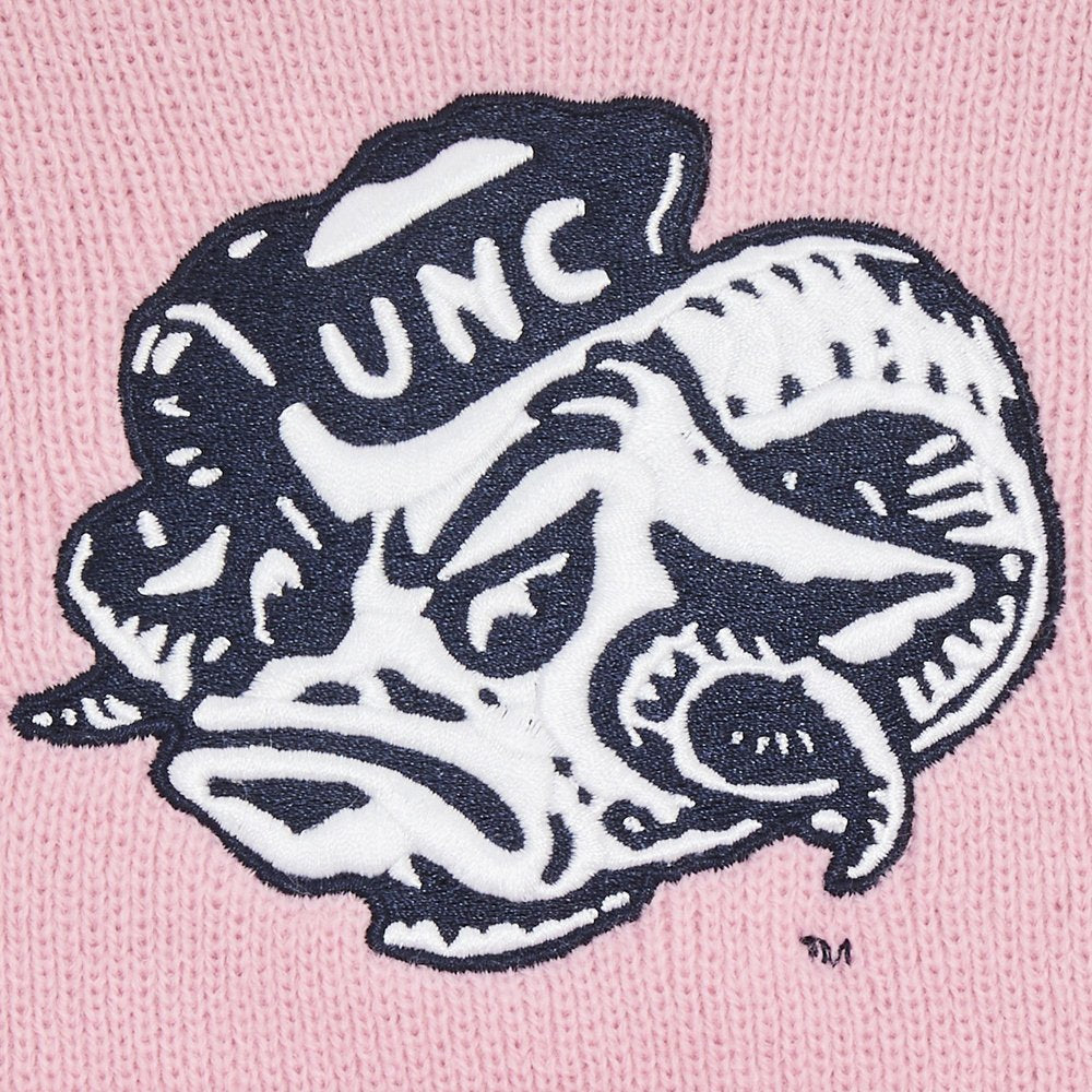 Supreme Mitchell & Ness NCAA Beanie Pink – detail | Purekickz