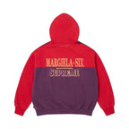 Supreme MM6 Maison Margiela Eagle Zip Up Hooded Sweatshirt Red – boční pohled | Purekickz