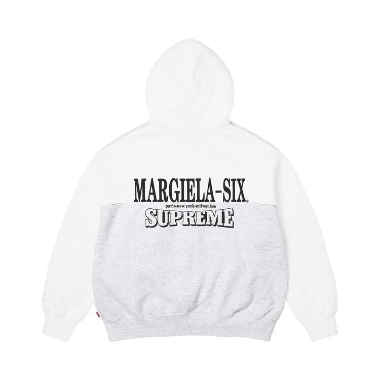 Supreme MM6 Maison Margiela Eagle Zip Up Hooded Sweatshirt White – boční pohled | Purekickz