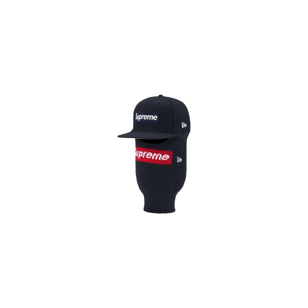 Supreme New Era Box Logo 59Fifty Balaclava Cap Navy – hlavní pohled | Purekickz