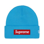 Supreme New Era Box Logo Beanie Cyan – hlavní pohled | Purekickz