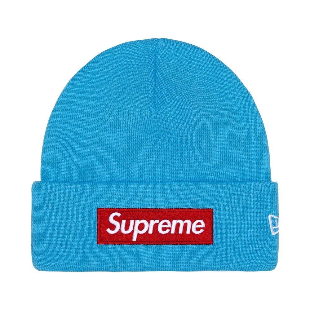 Supreme New Era Box Logo Beanie Cyan