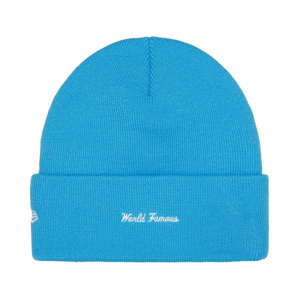 Supreme New Era Box Logo Beanie Cyan – boční pohled | Purekickz