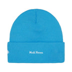 Supreme New Era Box Logo Beanie Cyan – boční pohled | Purekickz