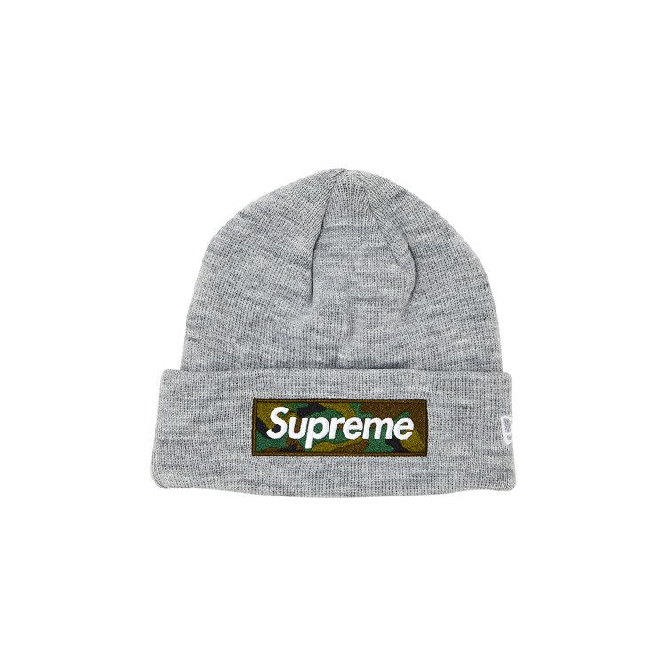 Supreme New Era Box Logo Beanie (FW23) Heather Grey