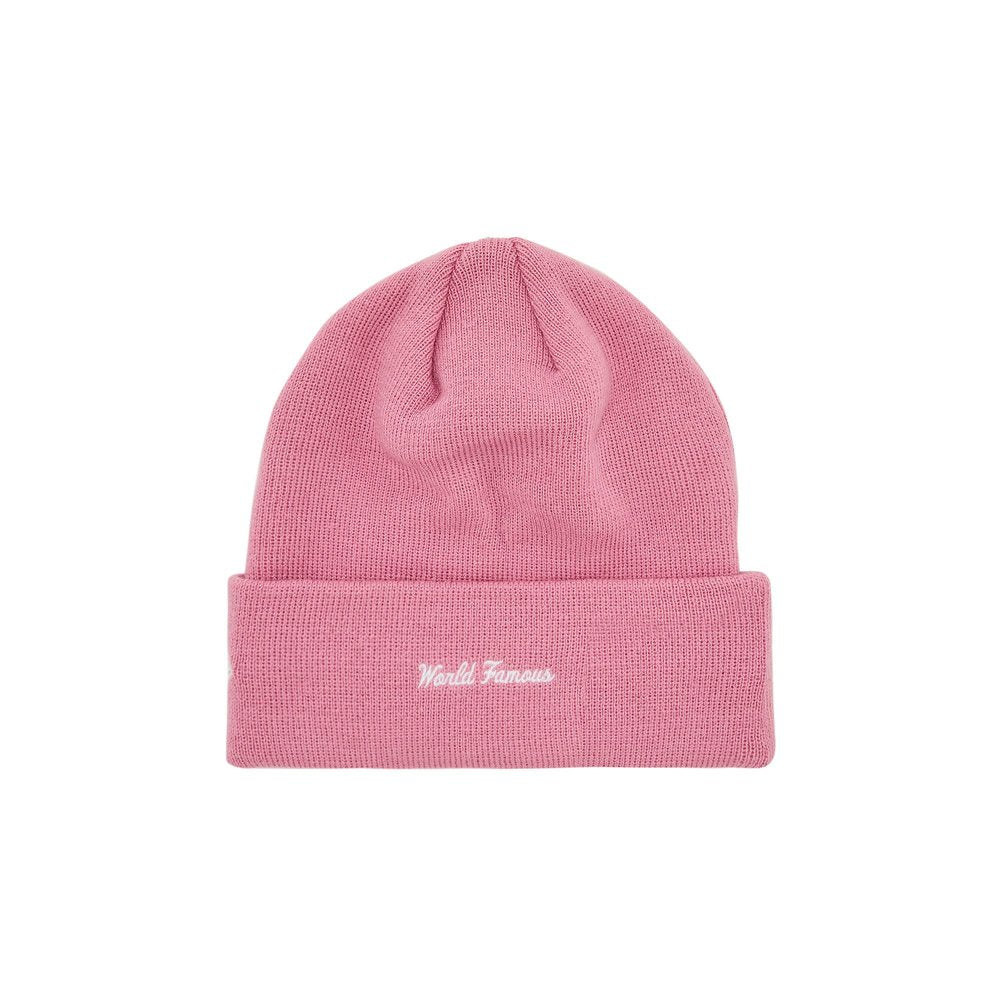 Supreme New Era Box Logo Beanie (FW24) Dusty Pink – boční pohled | Purekickz