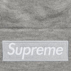 Supreme New Era Box Logo Beanie (FW24) Heather Grey – detail | Purekickz