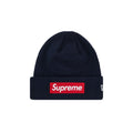 Supreme New Era Box Logo Beanie (FW24) Navy – hlavní pohled | Purekickz