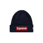 Supreme New Era Box Logo Beanie (FW24) Navy – hlavní pohled | Purekickz