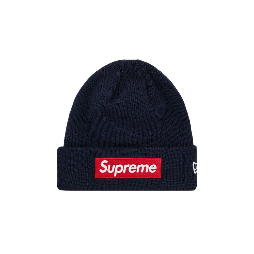 Supreme New Era Box Logo Beanie (FW24) Navy – hlavní pohled | Purekickz