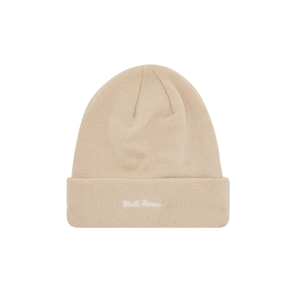Supreme New Era Box Logo Beanie (FW24) Stone – boční pohled | Purekickz