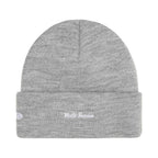 Supreme New Era Box Logo Beanie (FW25) Heather Grey – boční pohled | Purekickz