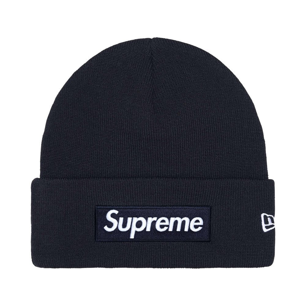 Supreme New Era Box Logo Beanie (FW25) Navy – hlavní pohled | Purekickz