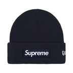 Supreme New Era Box Logo Beanie (FW25) Navy – hlavní pohled | Purekickz