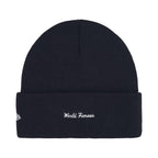 Supreme New Era Box Logo Beanie (FW25) Navy – boční pohled | Purekickz