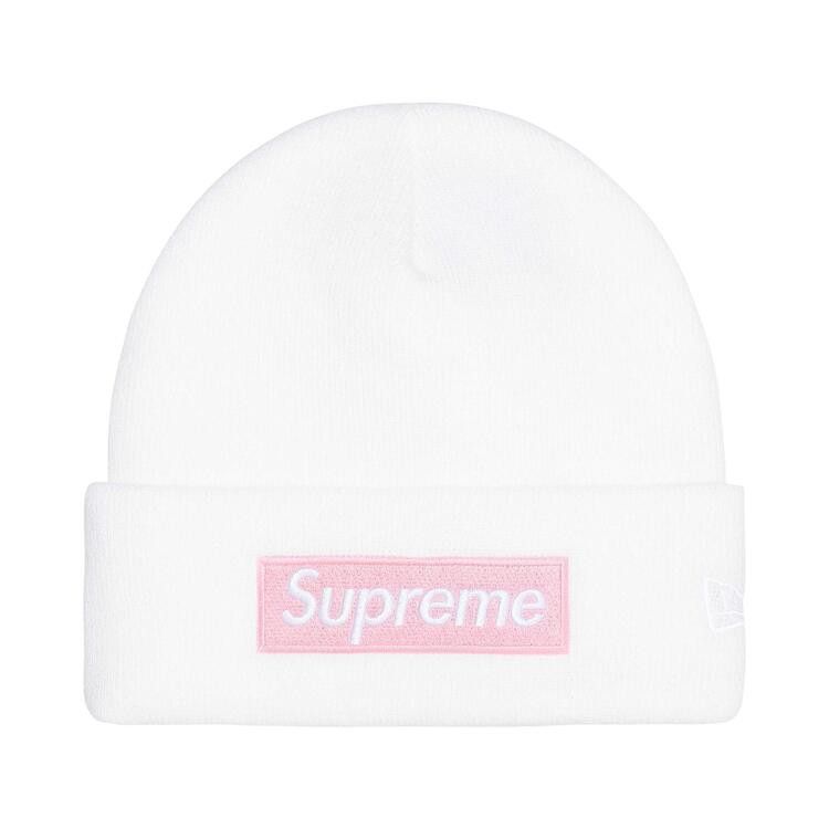 Supreme New Era Box Logo Beanie (FW25) White – hlavní pohled | Purekickz