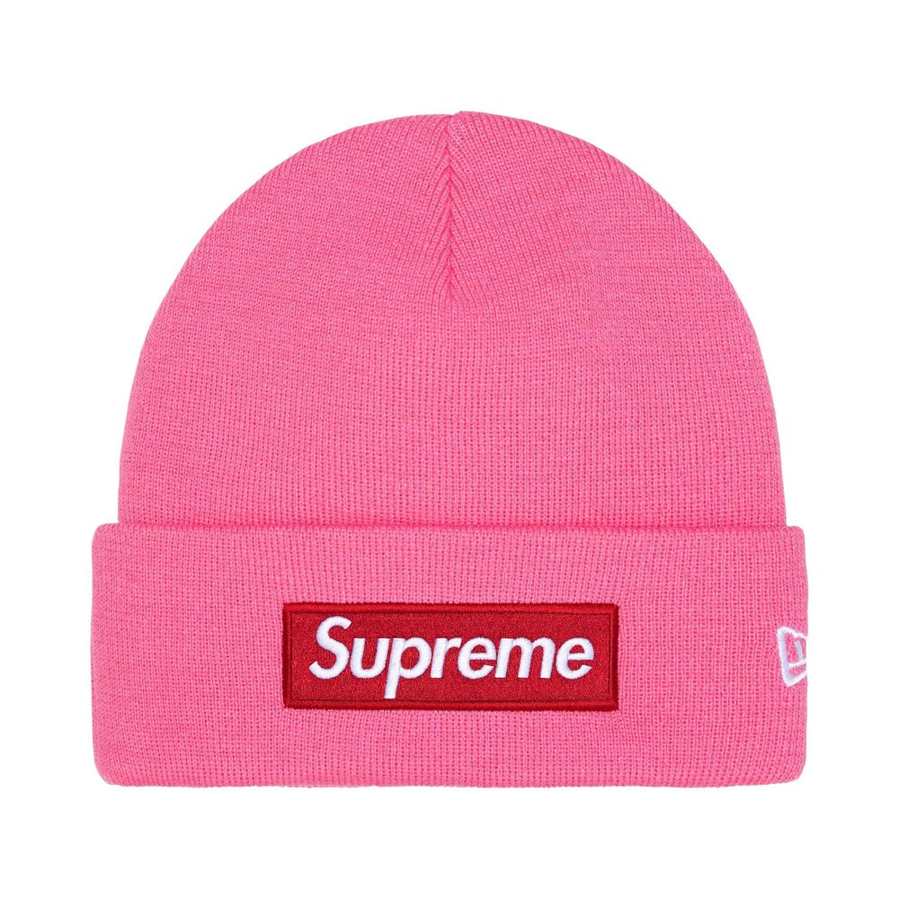 Supreme New Era Box Logo Beanie Magenta