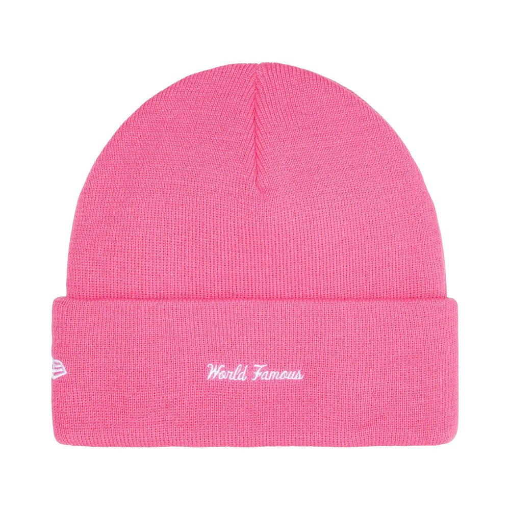 Supreme New Era Box Logo Beanie Magenta – boční pohled | Purekickz