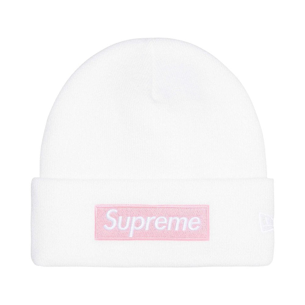Supreme New Era Box Logo Beanie White – hlavní pohled | Purekickz