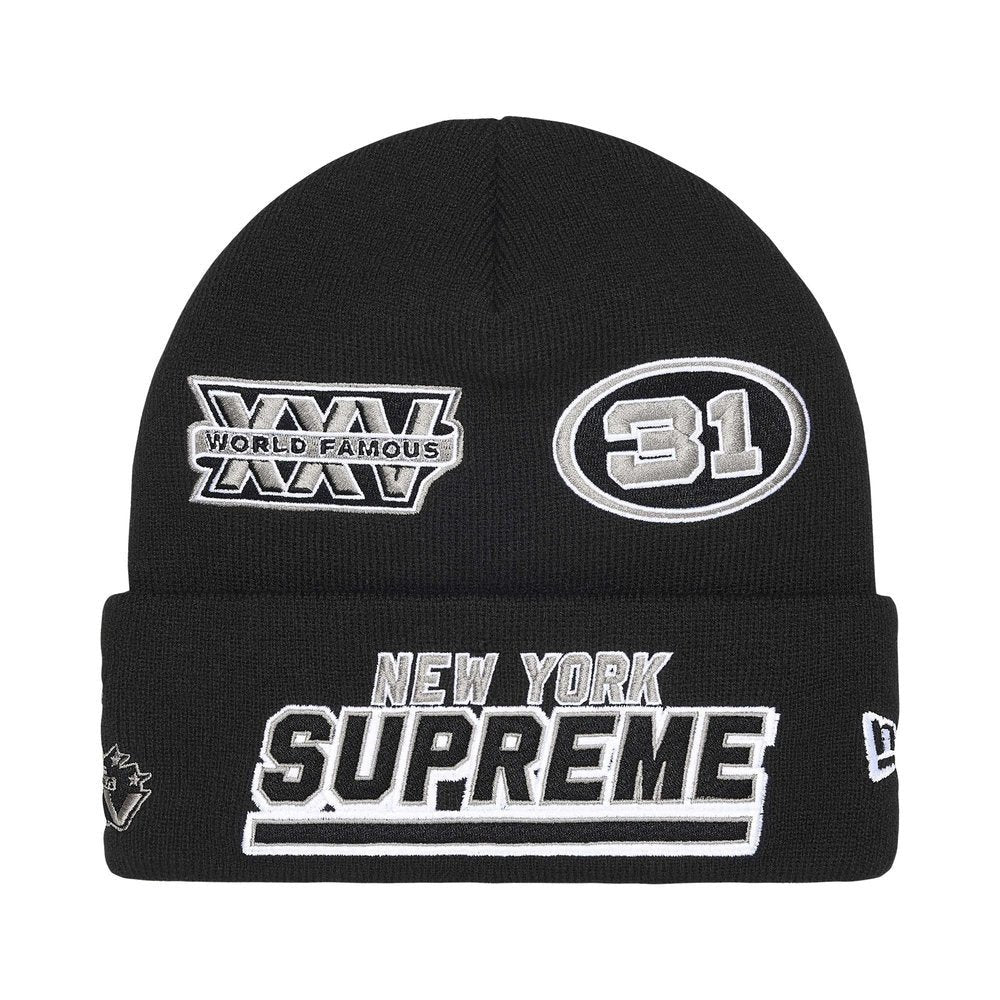 Supreme New Era Football Beanie Black – hlavní pohled | Purekickz