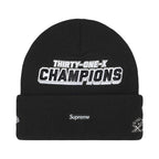 Supreme New Era Football Beanie Black – boční pohled | Purekickz