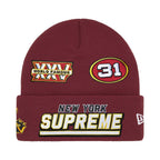 Supreme New Era Football Beanie Cardinal – hlavní pohled | Purekickz