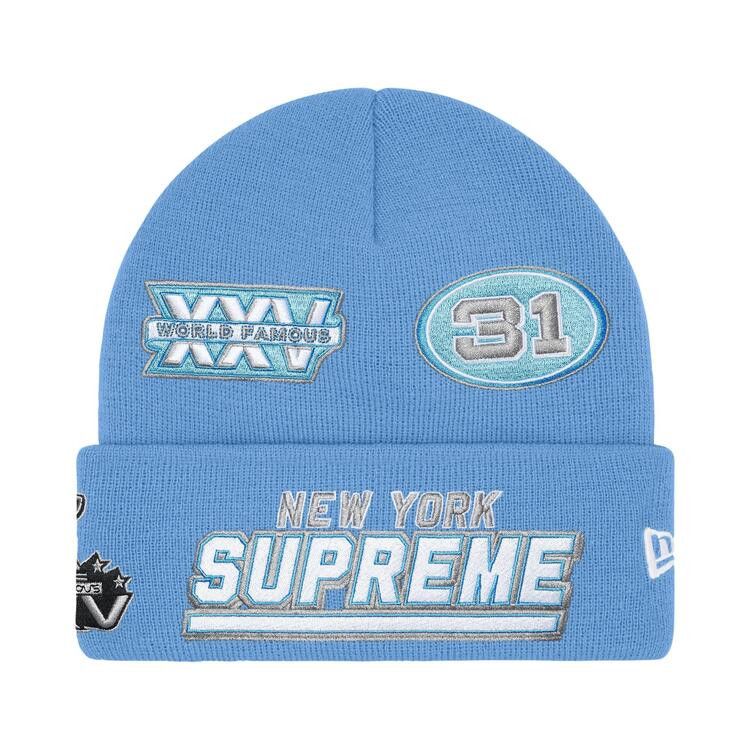Supreme New Era Football Beanie Light Blue – hlavní pohled | Purekickz