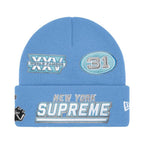 Supreme New Era Football Beanie Light Blue – hlavní pohled | Purekickz