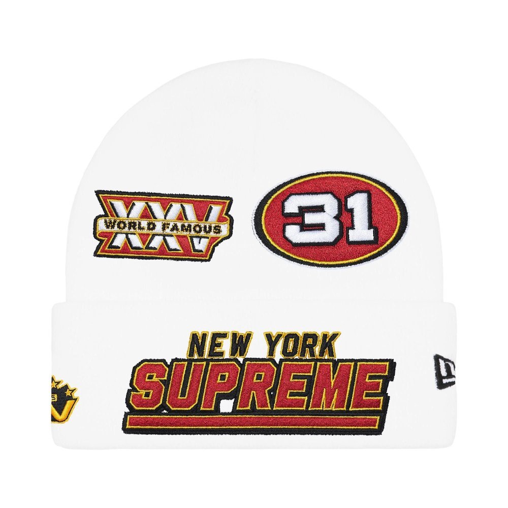 Supreme New Era Football Beanie White – hlavní pohled | Purekickz