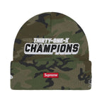 Supreme New Era Football Beanie Woodland Camo – boční pohled | Purekickz