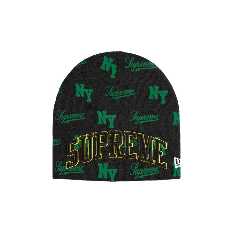 Supreme New Era Monogram Beanie Black – hlavní pohled | Purekickz