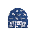 Supreme New Era Monogram Beanie Blue – hlavní pohled | Purekickz