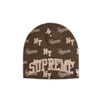 Supreme New Era Monogram Beanie Brown – hlavní pohled | Purekickz