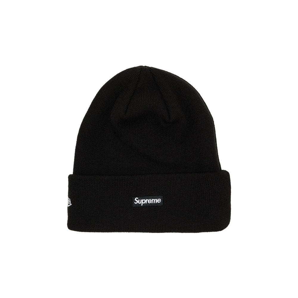 Supreme New Era S Logo Beanie (FW24) Black – boční pohled | Purekickz