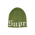 Supreme Old English Printed Beanie (SS26) Green – hlavní pohled | Purekickz