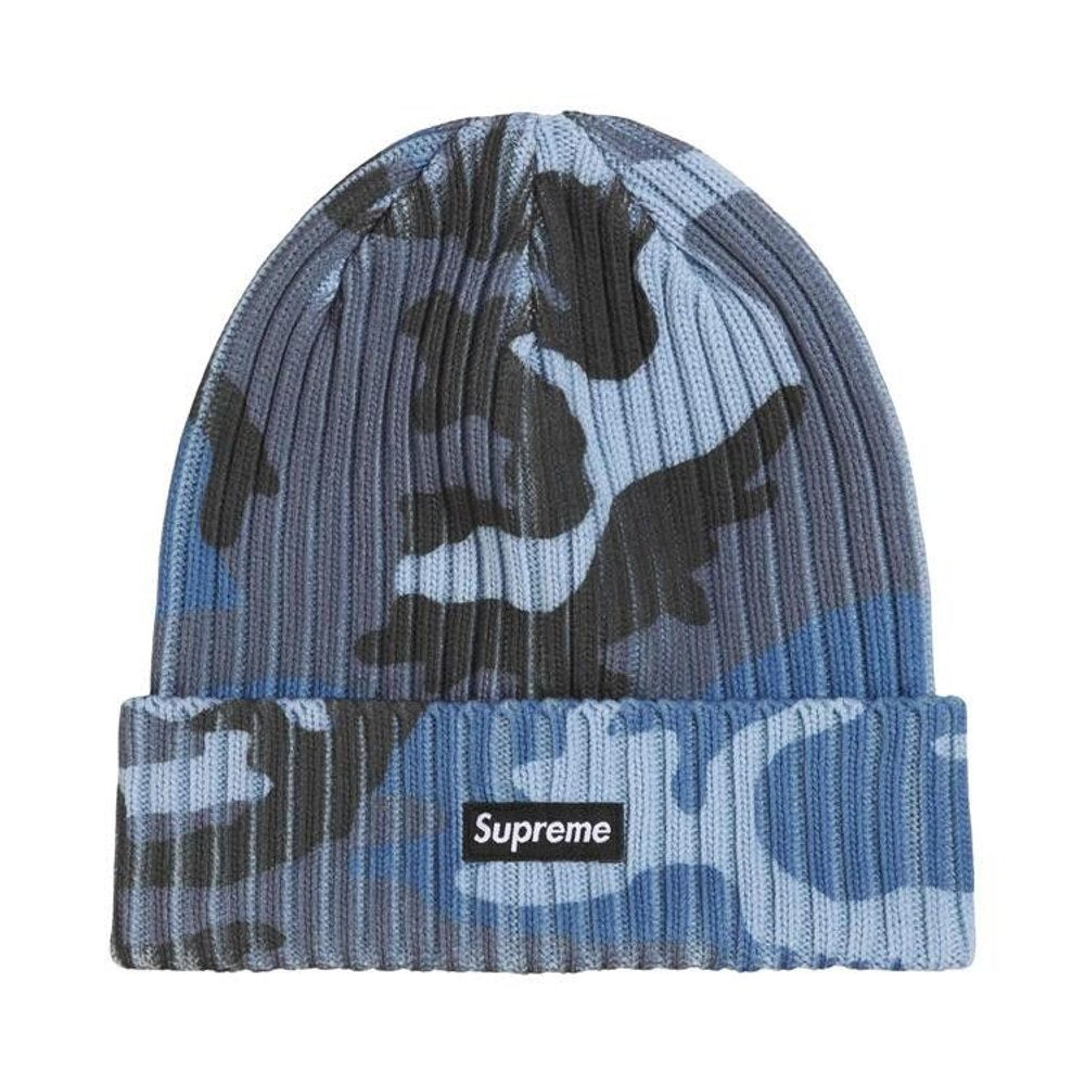 Supreme Overdyed Beanie (SS26) Blue Camo – hlavní pohled | Purekickz