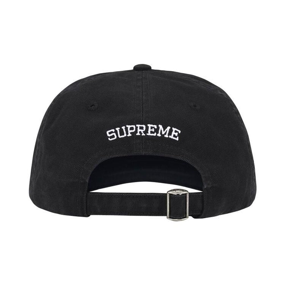 Supreme Pigment Canvas S Logo 6-Panel Black – boční pohled | Purekickz