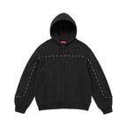 Supreme Piping Zip Up Hooded Sweatshirt Black – hlavní pohled | Purekickz