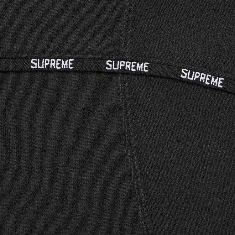 Supreme Piping Zip Up Hooded Sweatshirt Black – detail | Purekickz