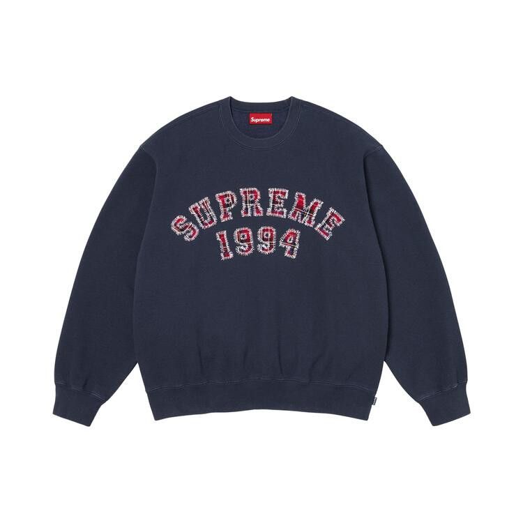 Supreme Plaid Arc Crewneck Navy – hlavní pohled | Purekickz