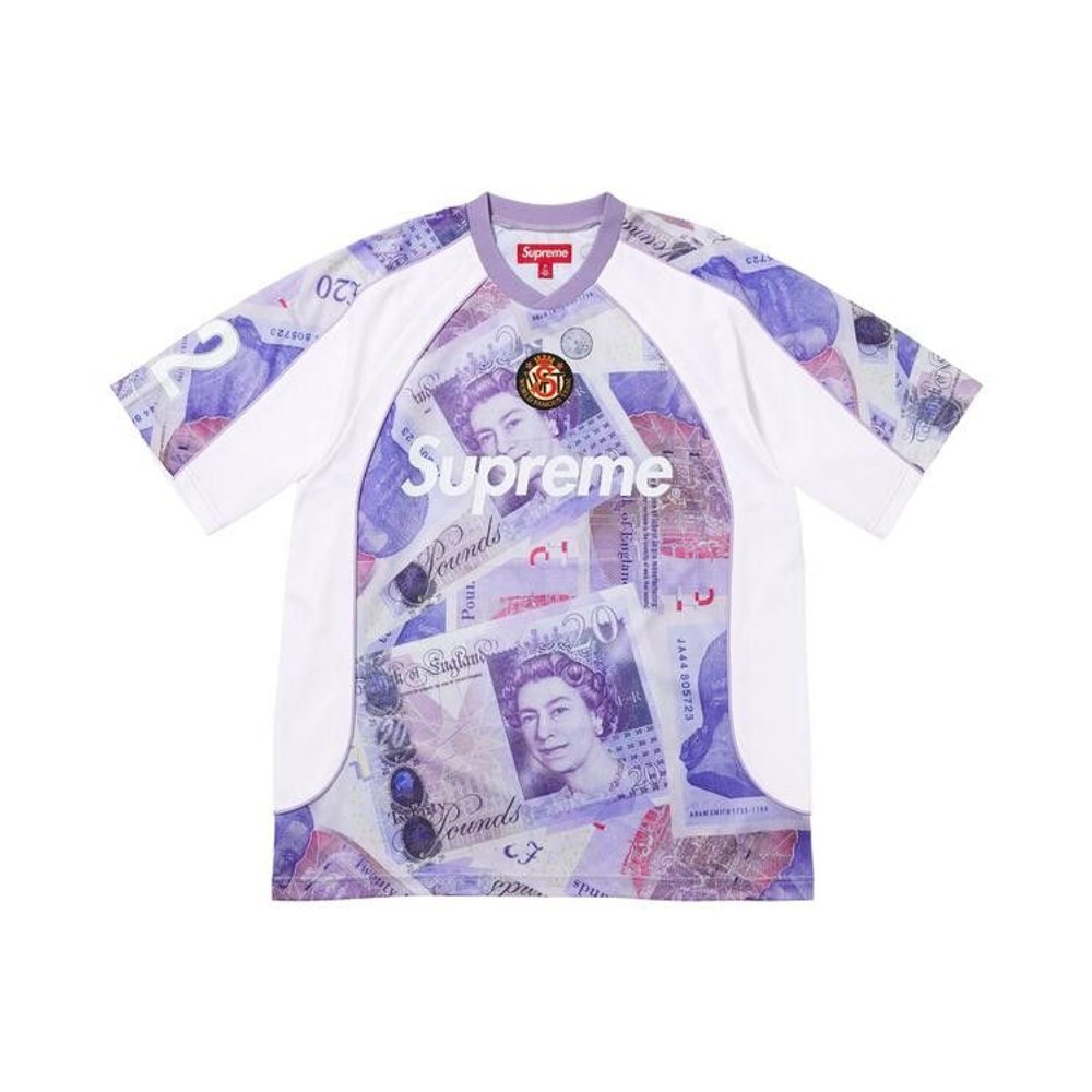 Supreme Pounds Soccer Jersey White – hlavní pohled | Purekickz