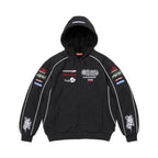 Supreme Racing Lined Zip Up Hooded Sweatshirt Black – hlavní pohled | Purekickz