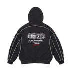 Supreme Racing Lined Zip Up Hooded Sweatshirt Black – boční pohled | Purekickz