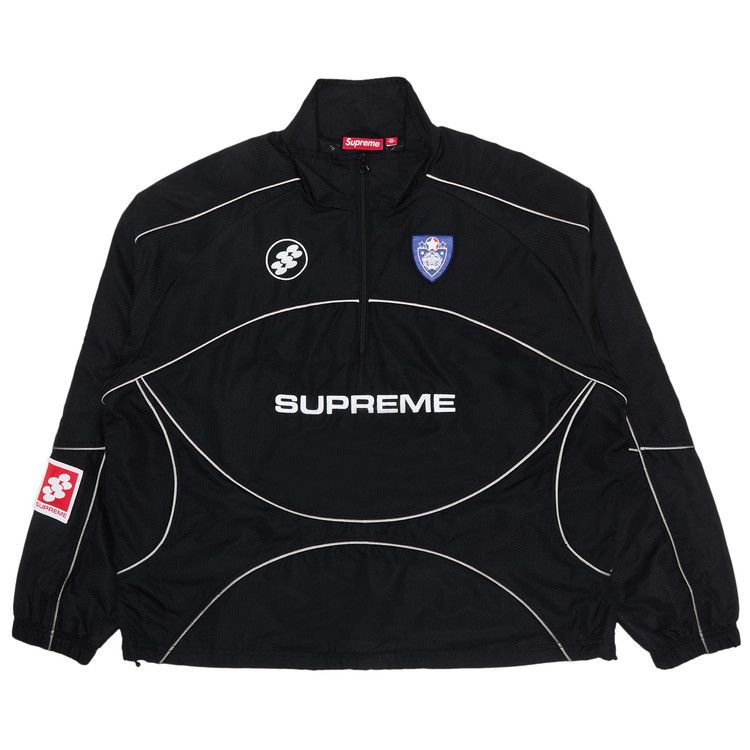 Supreme Reflective Piping Pullover Black – hlavní pohled | Purekickz