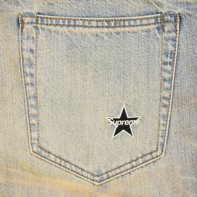 Supreme Regular Jean (FW25) Dirty Indigo – detail | Purekickz