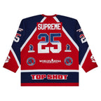 Supreme Rhinestone Hockey Jersey Red – boční pohled | Purekickz