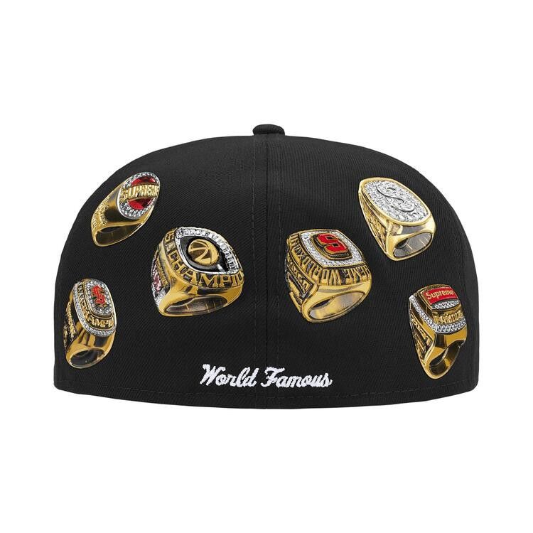 Supreme Rings Box Logo New Era Black – boční pohled | Purekickz