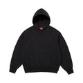 Supreme Satin Applique Hooded Sweatshirt (SS26) Black – hlavní pohled | Purekickz